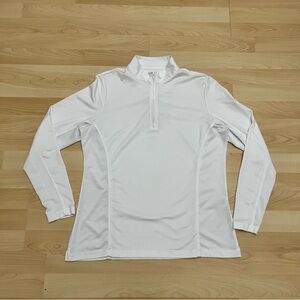 Peter Millar Sun Shirt Large Women White Long Sleeve 1/4 Zip Stretch Crown Sport